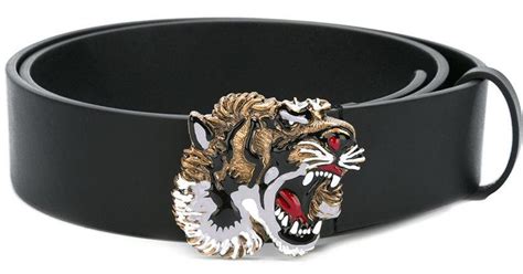 gucci men tiger heaf buckle|Belt with square buckle and Interlocking G .